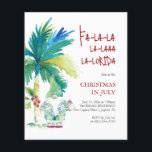 Navidades en julio Plantillas de volantes Tema tro<br><div class="desc">Haga un chapuzón con sus Navidades en los eventos de julio usando este Navidad festivo y tropical en el folleto de julio! Este diseño, con un Santa color de agua en una camiseta bahama bajo una palmera con hojas de monastera exuberantes, da un toque divertido a los tradicionales temas de...</div>