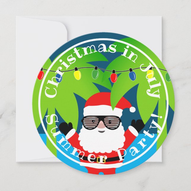 Navidades en la invitación de verano de julio (ron (Anverso)