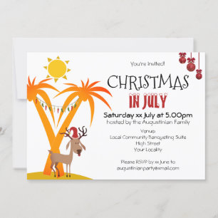 Navidades en la invitación del partido de julio
