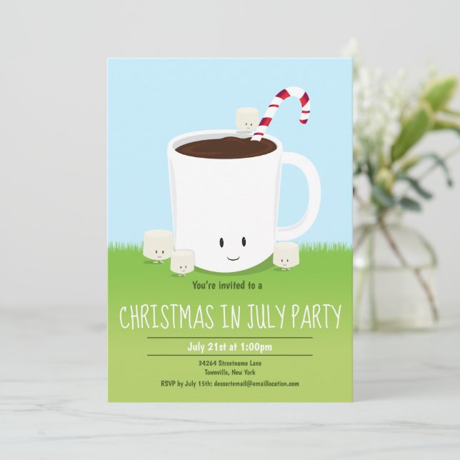 Navidades en la invitación del partido de julio (Anverso de pie)