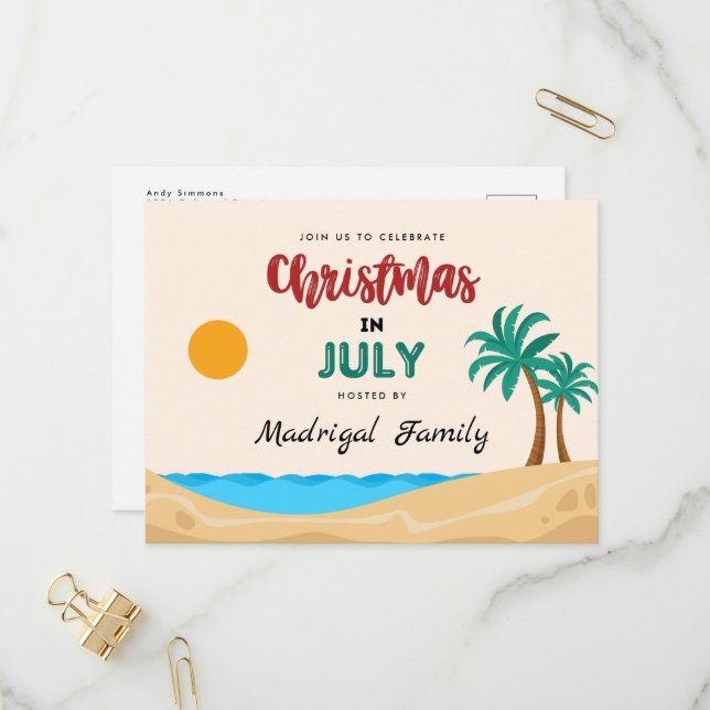 Navidades en la postal de la fiesta de verano de j (Anverso/Reverso In Situ)