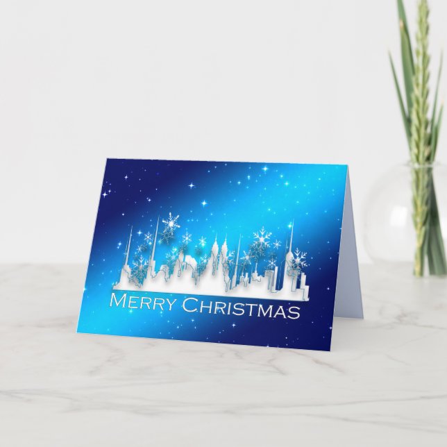 navidades en la tarjeta de felicitación de la ciud (Anverso)