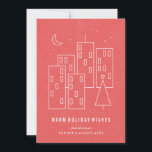 Navidades en la tarjeta de vacaciones de la ciudad<br><div class="desc">Tarjeta de vacaciones moderna con un ilustracion minimalista. ¡Perfecto tanto para las empresas como para los habitantes de la ciudad!</div>