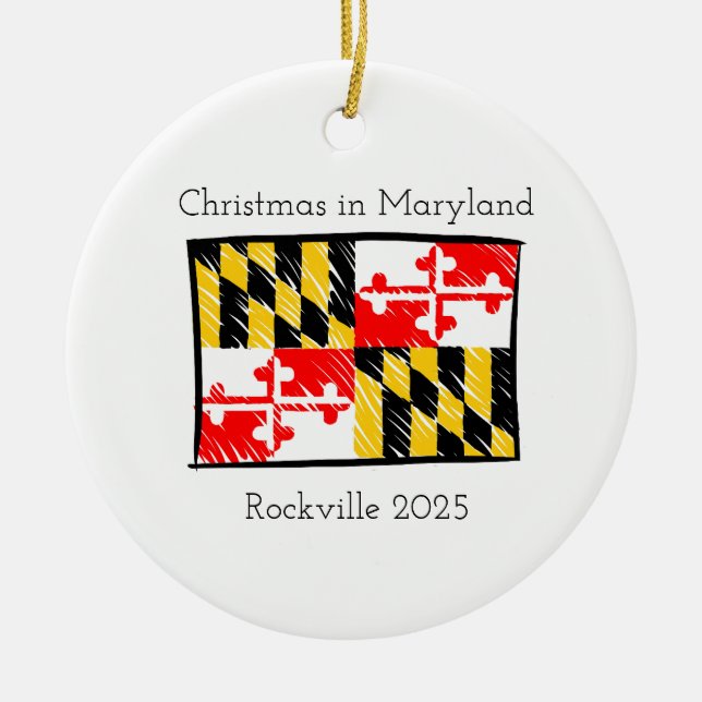 Navidades en Maryland Ornamento Personalizado (Frente)