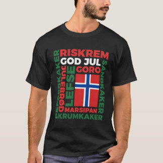 Navidades En Noruega Larga Manga Camisa Dios Jul N