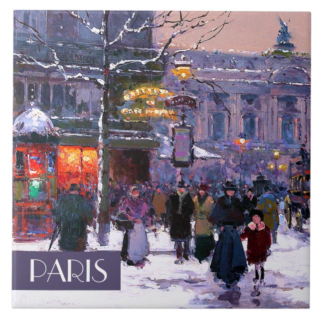 Navidades en París. Navidades Regalo Baldosas De C (Frente)