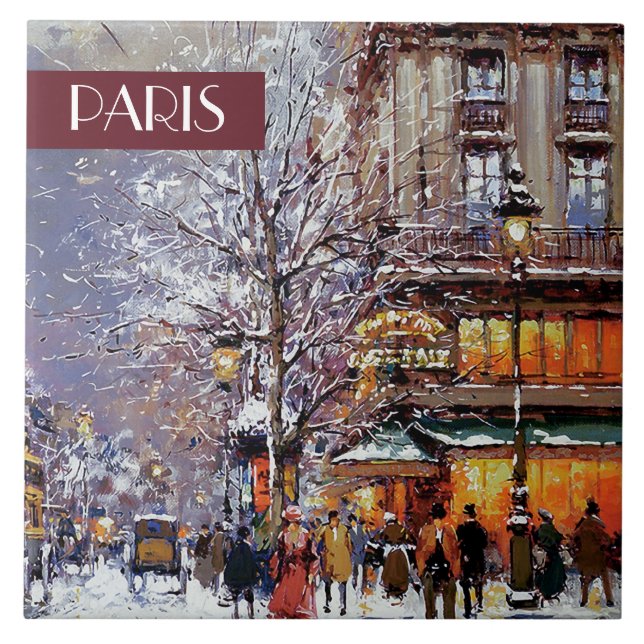 Navidades en París. Navidades Regalo Baldosas De C (Frente)