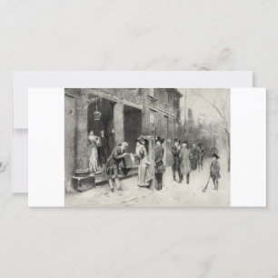 Navidades en tarjeta de colección de la época colo