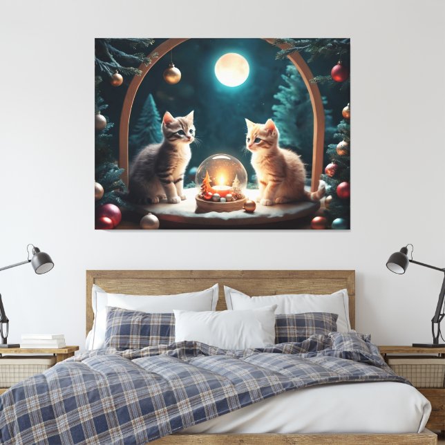 Navidades encantadores gatitos con decoración fest (Insitu(Dormitorio))