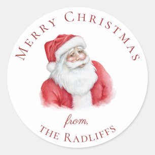 Navidades encantados Santa Pegatina personalizada