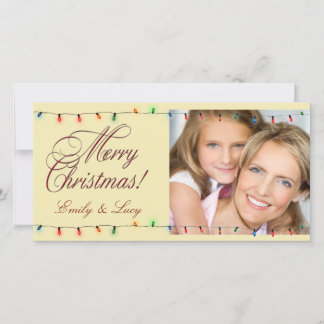 Navidades encienden la tarjeta de fotos de navidad