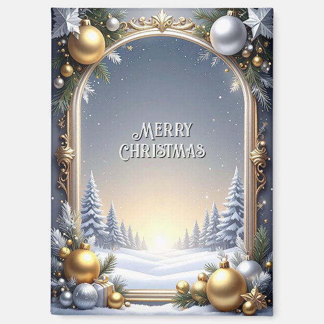 Navidades enmarcan imán de vacaciones (Anverso)