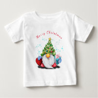Navidades entregan a bebé camiseta Gnome feliz con