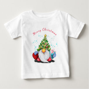 Navidades entregan a bebé camiseta Gnome feliz con
