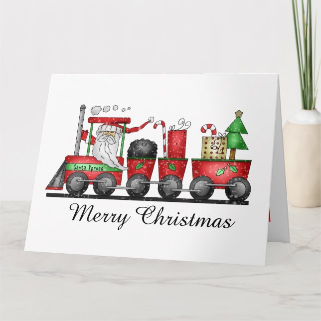 Navidades entrenan Holiday añadir tarjeta de mensa (Anverso)
