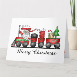 Navidades entrenan Holiday añadir tarjeta de mensa