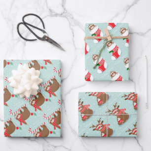Navidades envolviendo hojas de papel