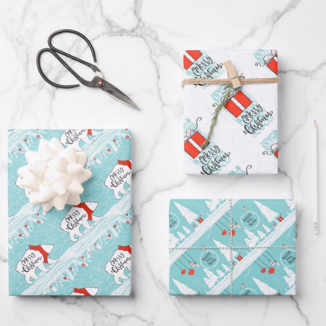 Navidades envolviendo hojas de papel (Anverso)