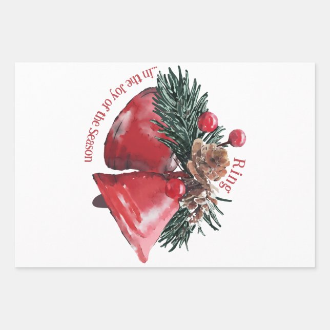 Navidades envolviendo hojas de papel - Anillo en l (Anverso)