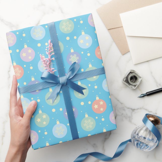 Navidades envolviendo papel con nieve en bolas de  (Regalar)