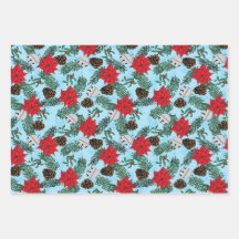 Navidades envolviendo papel en azul