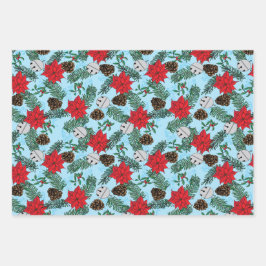 Navidades envolviendo papel en azul