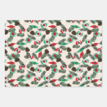 Navidades envolviendo papel en crema