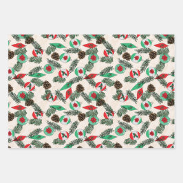 Navidades envolviendo papel en crema