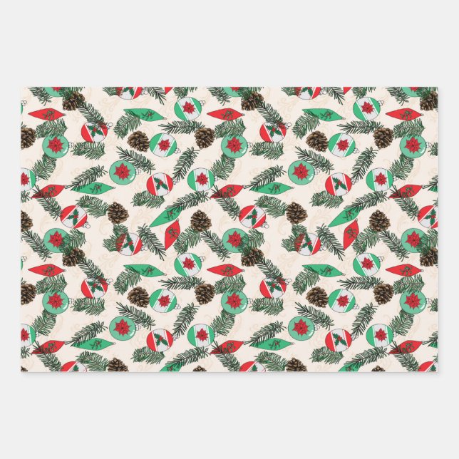 Navidades envolviendo papel en crema (Anverso)