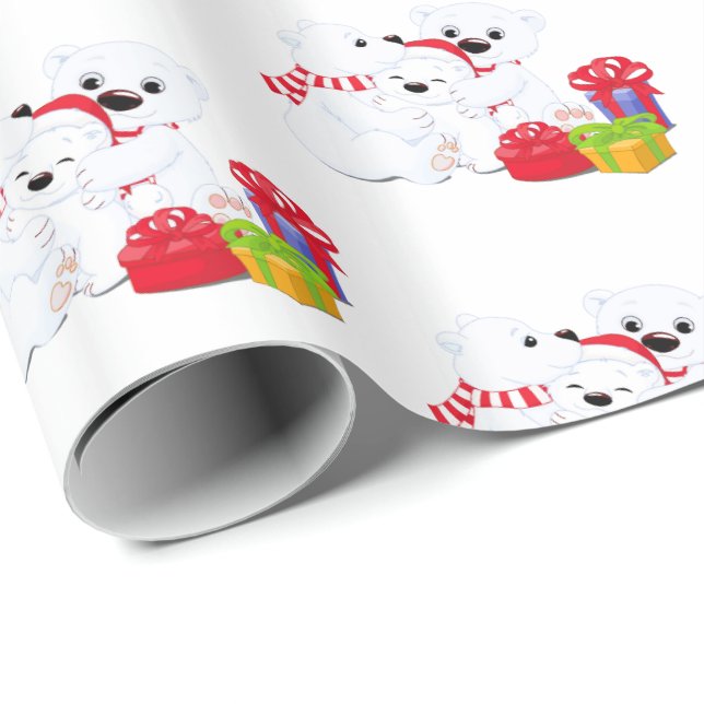 Navidades envolviendo papel osos polares (Esquina del rollo)