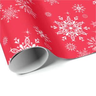 Navidades envolviendo papel y copos de nieve