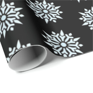 Navidades envolviendo papel y copos de nieve nórdi