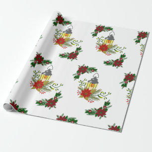 Navidades envolviendo velas de oro de papel