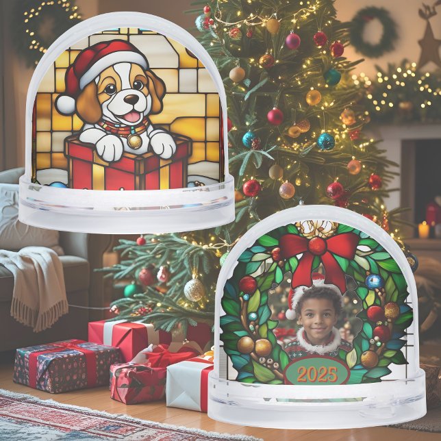 Navidades envueltos Cachorro Faux Vidrio Manchado (Subido por el creador)