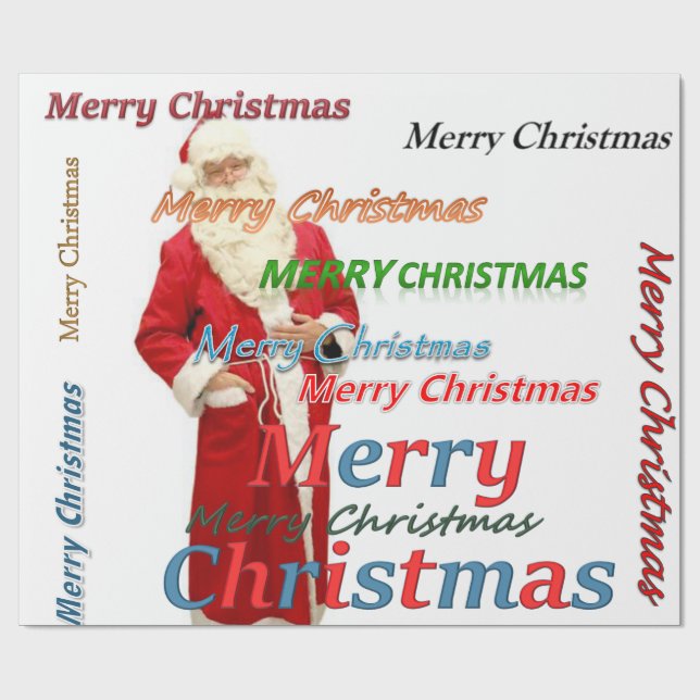 Navidades envueltos de papel Feliz Navidad Santa (Superficie plana)
