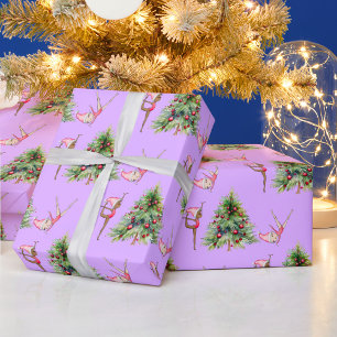 Navidades envueltos Gimnasia de papel Purple Holid