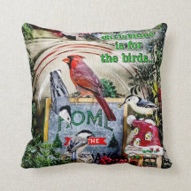 Navidades es para los pájaros lanzar almohada