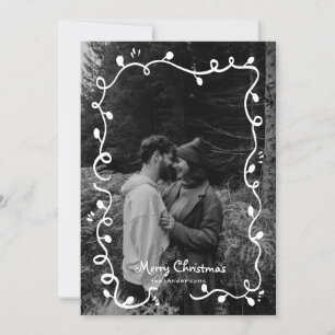 Navidades esbozados tarjeta de festividad fotográf