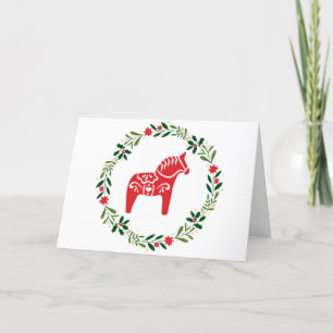 Navidades escandinavos tarjeta Dala Caballo y coro