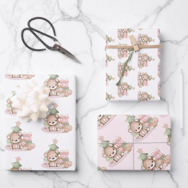 Navidades escuetos envolviendo hojas de papel (Anverso)