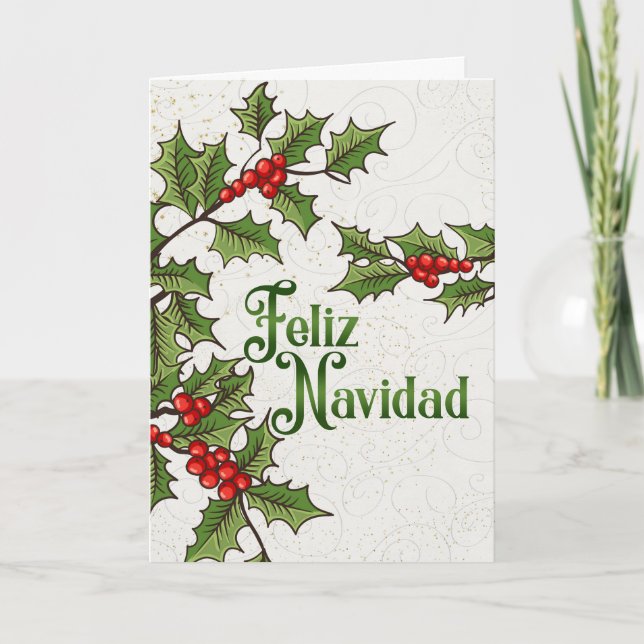 Navidades españoles Feliz Navidad Holly Berries (Anverso)