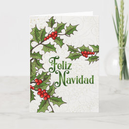 Navidades españoles Feliz Navidad Holly Berries