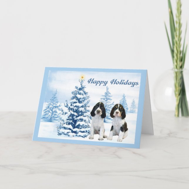 Navidades Españoles Springer ingleses Tarjeta Árbo (Anverso)