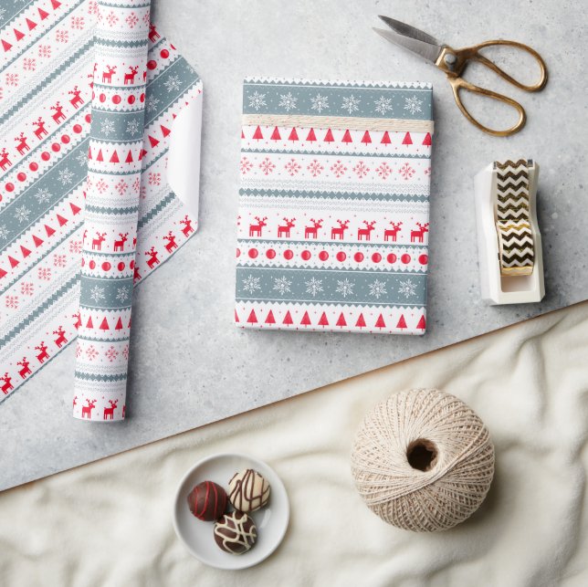 Navidades estéticos escandinavos envolver papel (Artesanía)