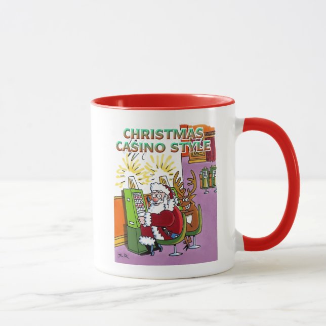 Navidades Estilo Casino rojo mano izquierda taza d (Derecha)