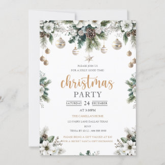 Navidades Estrellas Fiesta Invitación moderna a la