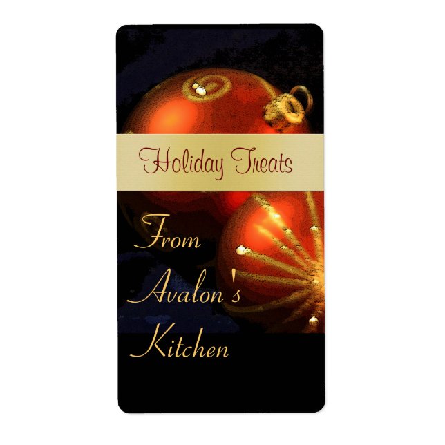 Navidades Etiqueta de hormigón de cocinas rojas y  (Frente)