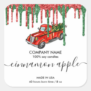 Navidades Etiqueta de producto de la velas de cami