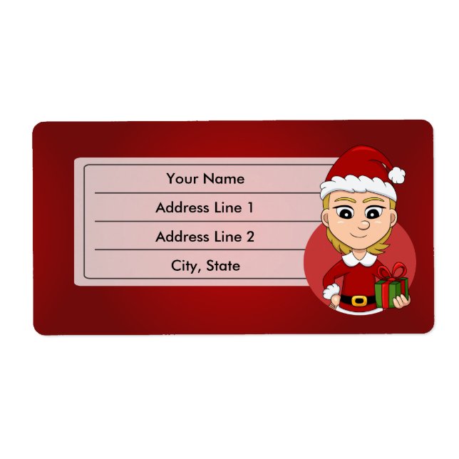 Navidades etiqueta personalizado chica (Frente)