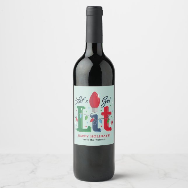 Navidades Etiquetas de botellas de vino (Anverso)